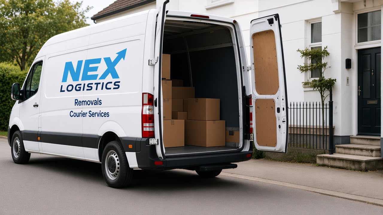Fully loaded removals van ready to depart